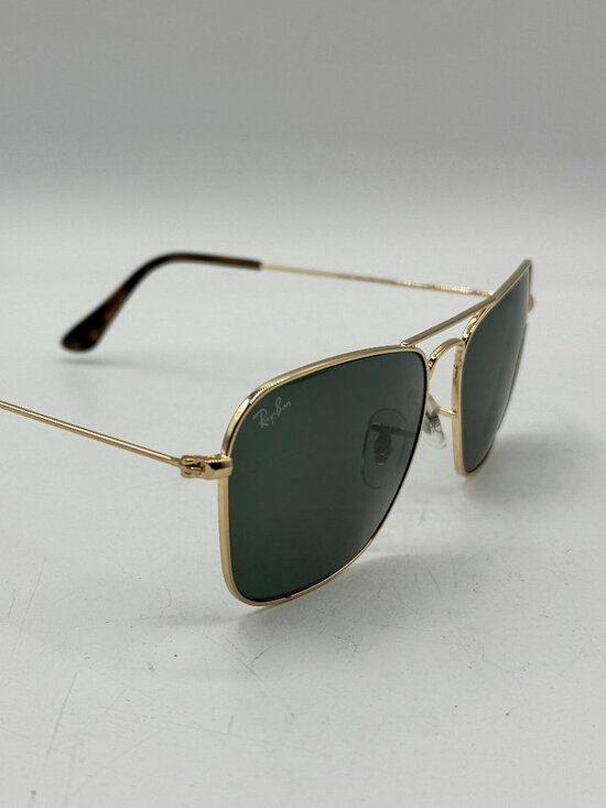Ray-Ban RB3136 181 Caravan Sunglasses Gold Frame with Green G-15 Lens main image 7